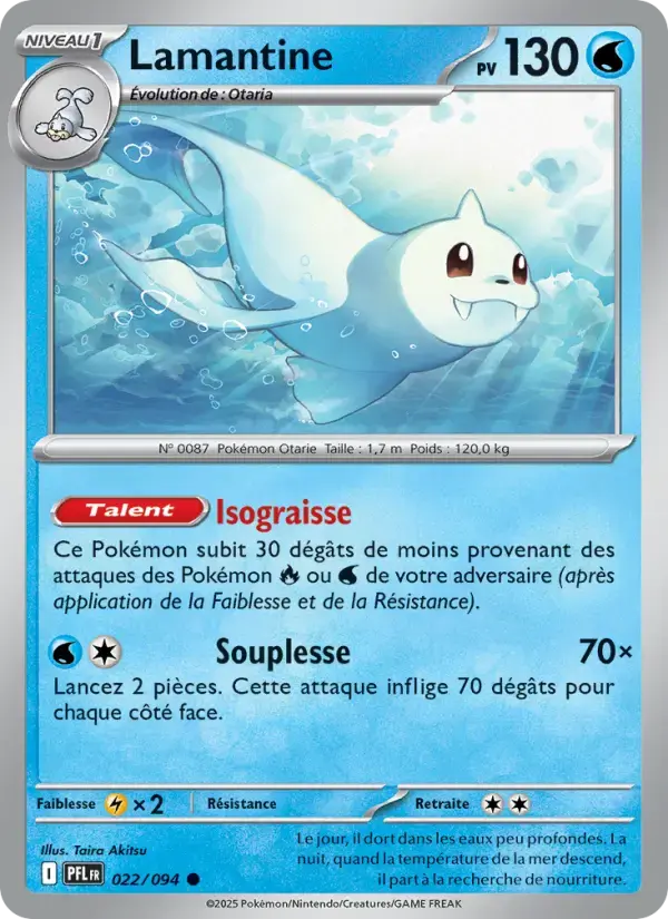 Carte Pokémon Lamantine #022 — Flammes Fantasmagoriques