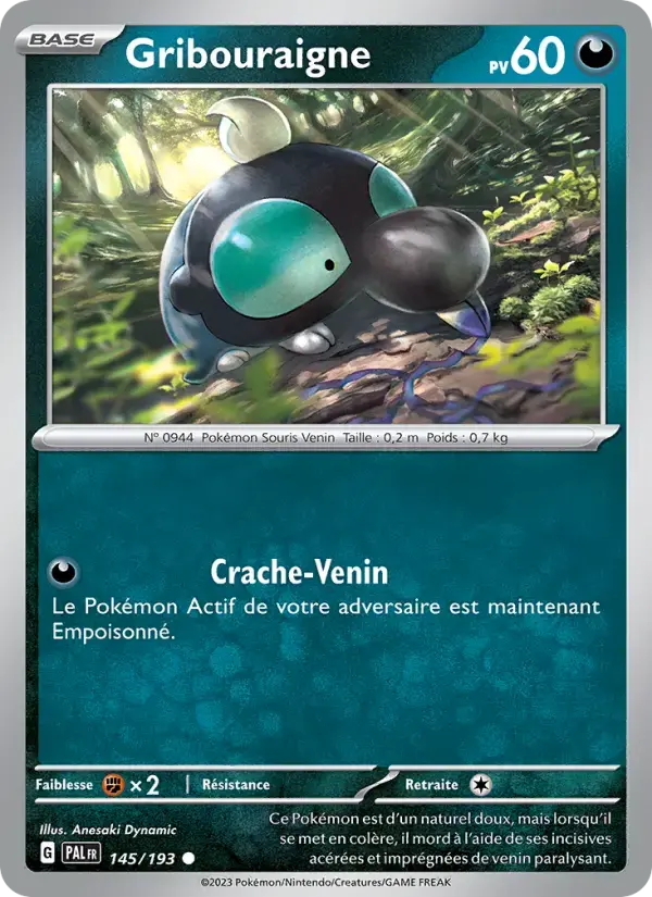 Carte Pokémon Gribouraigne #145 — Évolutions à Paldea