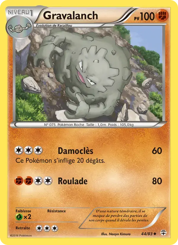 Carte Pokémon Gravalanch #44 — Générations