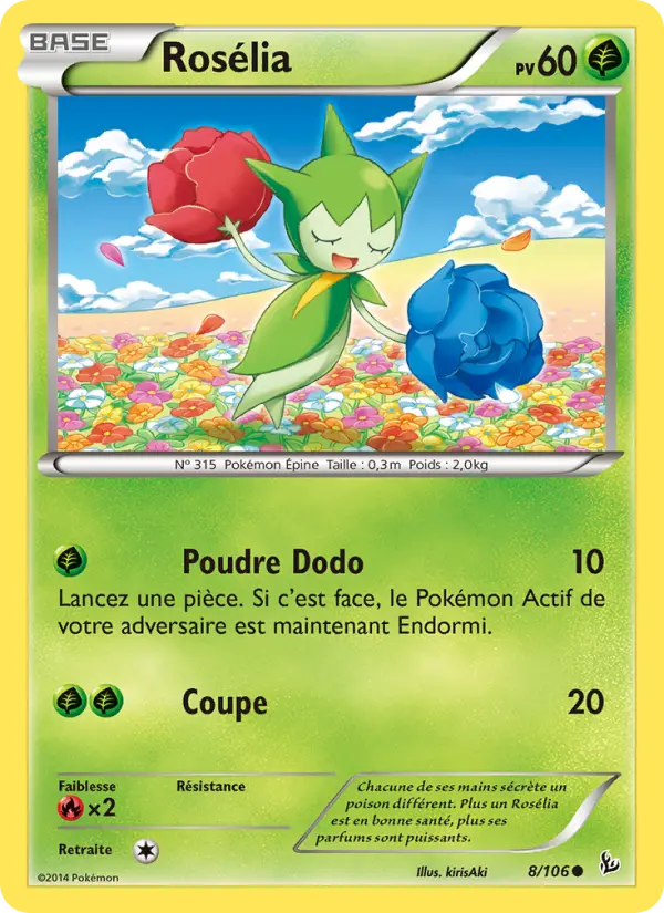 Carte Pokémon Rosélia #8 — Étincelles