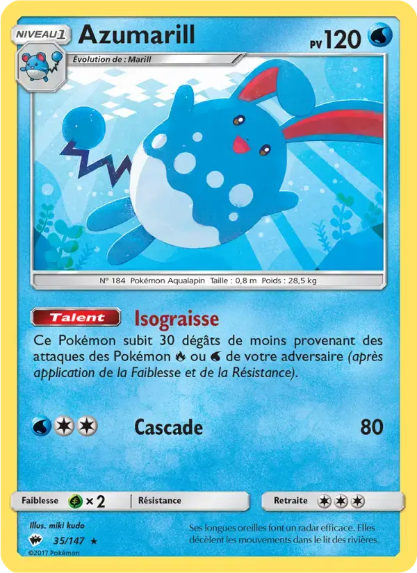 Carte Pokémon Azumarill #35 — Ombres Ardentes