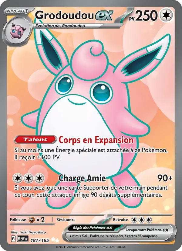 Carte Pokémon Grodoudou-ex #187 — Pokémon 151