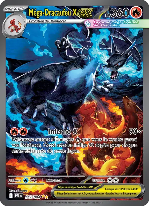 Carte Pokémon Méga-Dracaufeu X-ex #125 — Flammes Fantasmagoriques