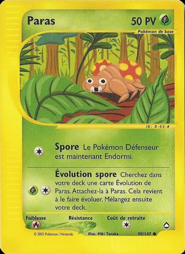 Carte Pokémon Paras #99 — Aquapolis