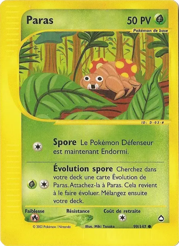Carte Pokémon Paras #99 — Aquapolis