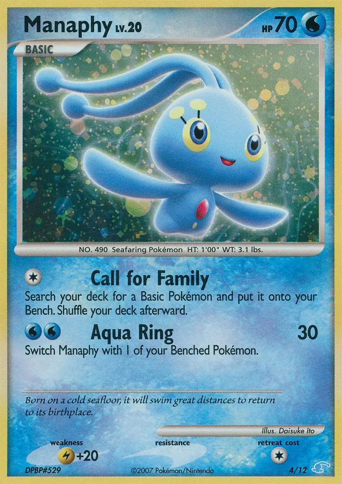 Carte Pokémon Manaphy #4 — Kit du Dresseur DP (Manaphy)