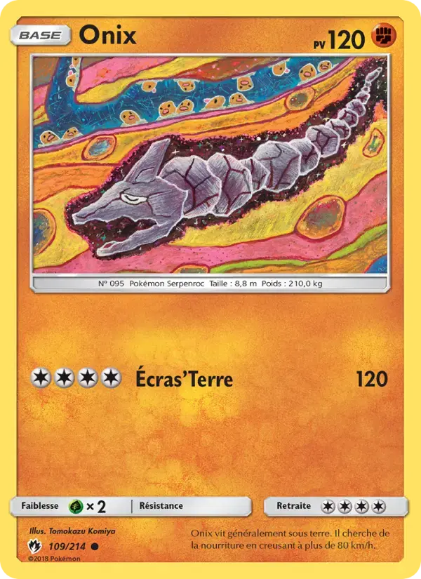 Carte Pokémon Onix #109 — Tonnerre Perdu