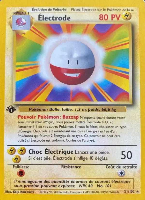 Carte Pokémon Électrode #21 — Set de Base