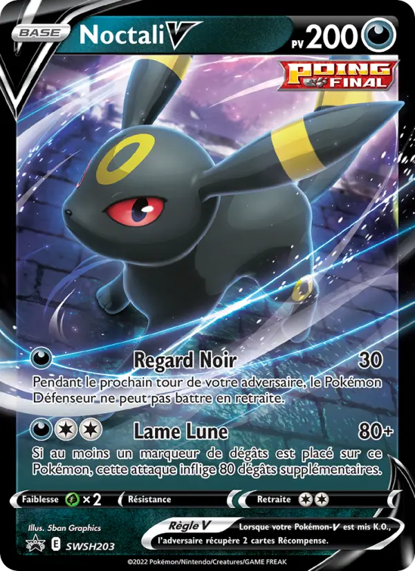 Carte Pokémon Noctali V #SWSH203 — Promos Épée et Bouclier