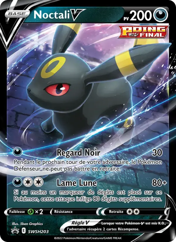 Carte Pokémon Noctali V #SWSH203 — Promos Épée et Bouclier