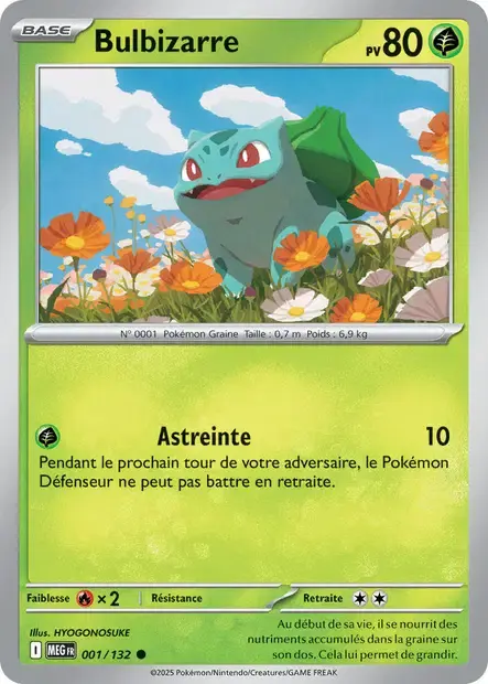 Carte Pokémon Bulbizarre #001 League 2025 — Méga-Évolution