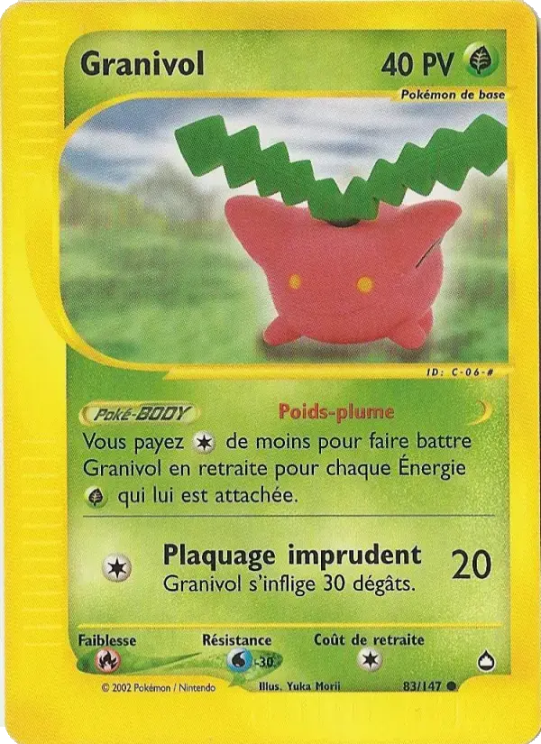 Carte Pokémon Granivol #83 — Aquapolis