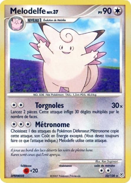 Carte Pokémon Melodelfe #22 — Diamant et Perle