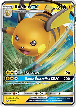 Carte Pokémon Raichu GX #SM213 — Promos Soleil et Lune