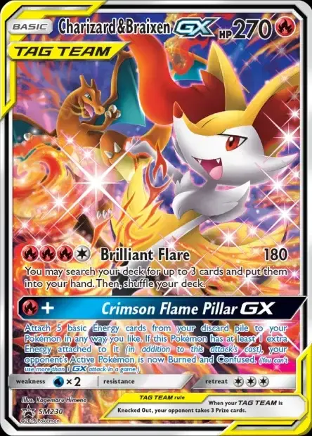 Carte Pokémon Dracaufeu et Roussil-GX #SM230 — Jumbo