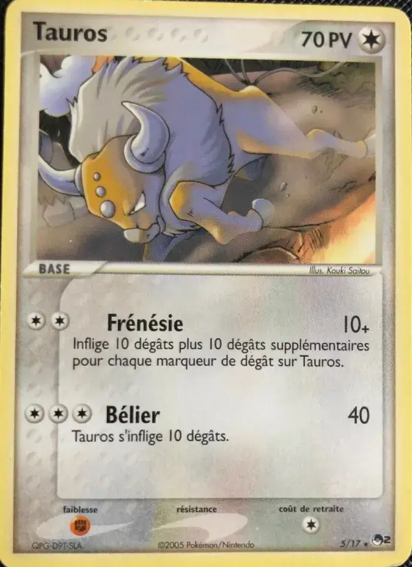 Carte Pokémon Tauros #5 — POP 2