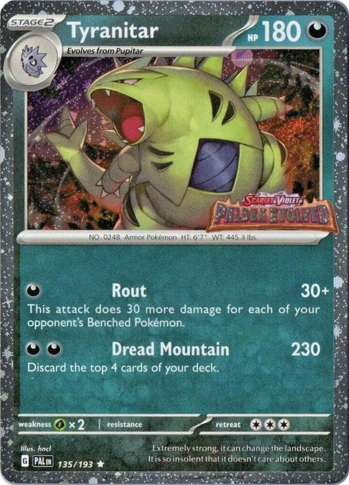 Tyranitar #135 Stamp — Paldea Evolved
