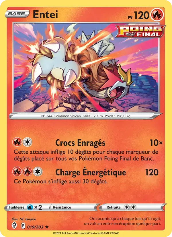 Carte Pokémon Entei #19 — Évolution Céleste