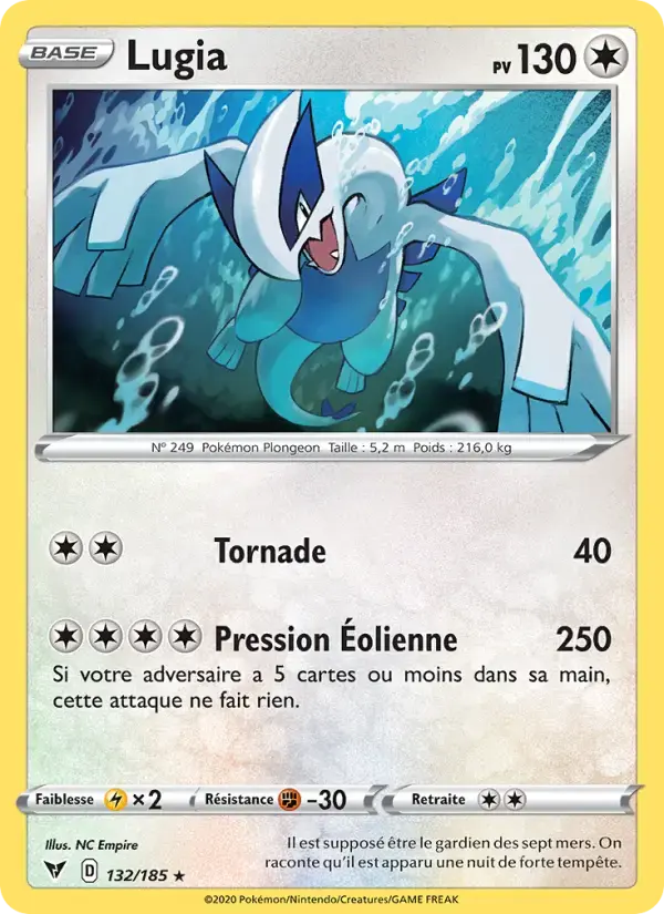 Carte Pokémon Lugia #132 — Voltage Éclatant
