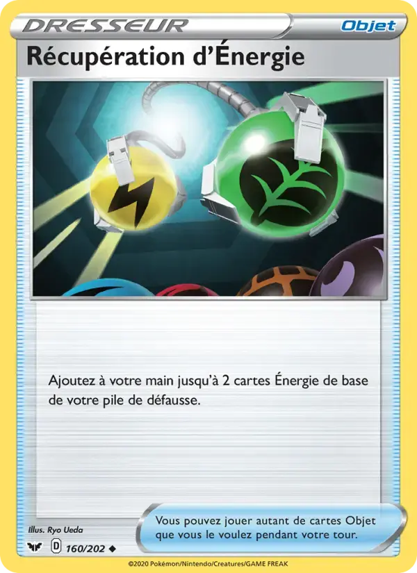 Carte Pokémon Récupération d'Énergie #160 — Épée et Bouclier