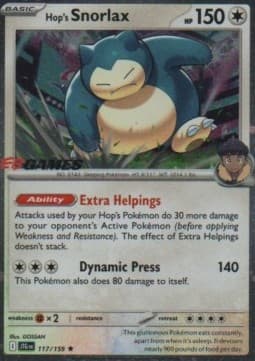 Carte Pokémon Ronflex de Nabil #117 EB Games — Aventures Ensemble