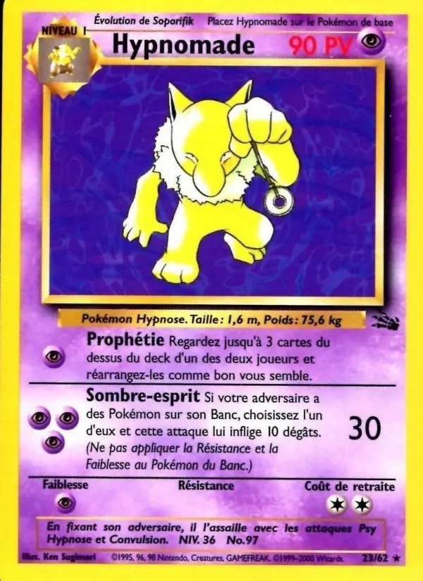 Carte Pokémon Hypnomade #23 — Fossile