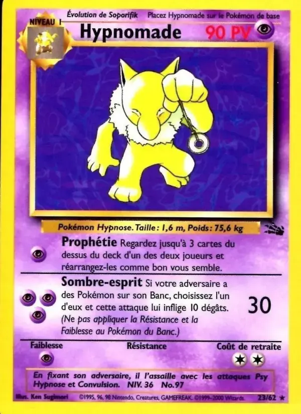 Carte Pokémon Hypnomade #23 — Fossile