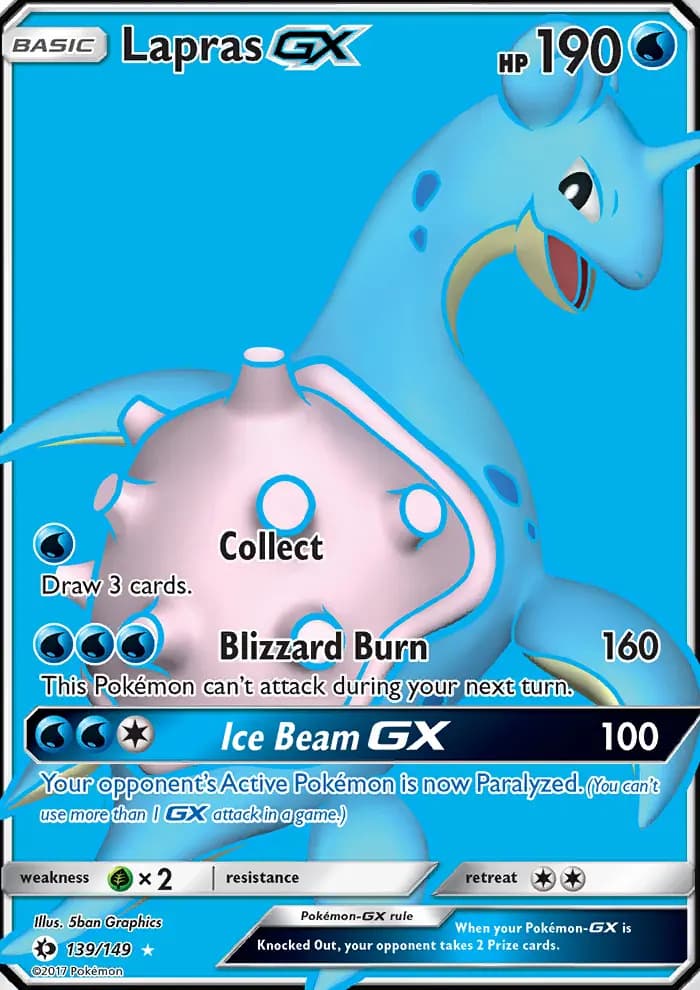 Lapras GX #139 — Sun & Moon