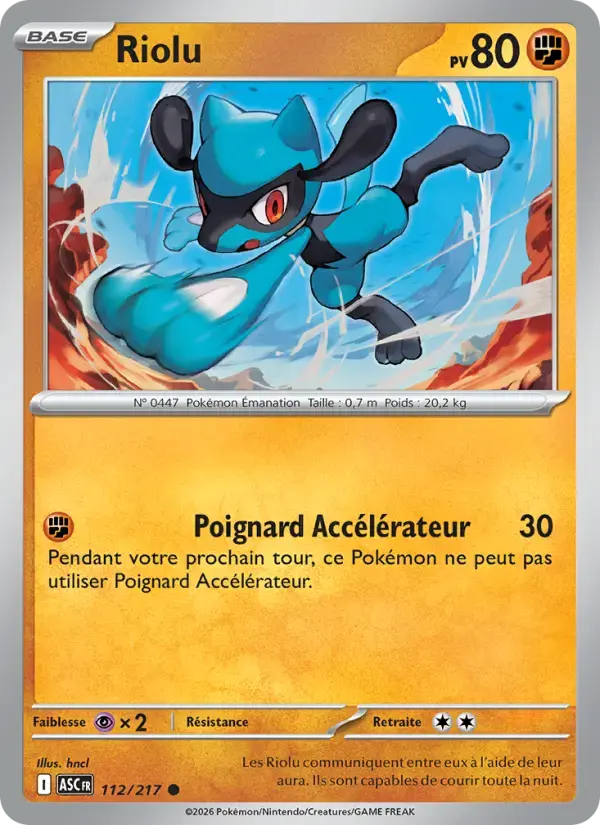 Carte Pokémon Riolu #112 — Héros Transcendants