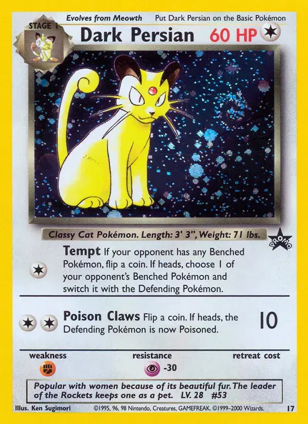Carte Pokémon Dark Persian #17 — Promos Wizards