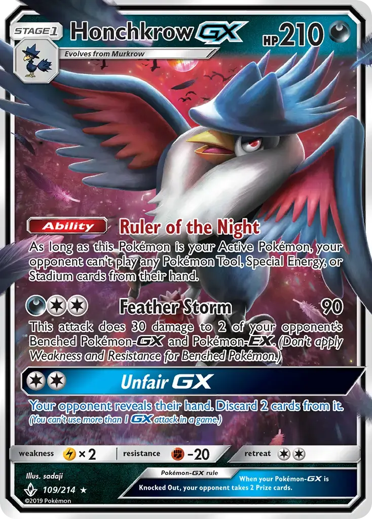 Honchkrow GX #109 — Unbroken Bonds