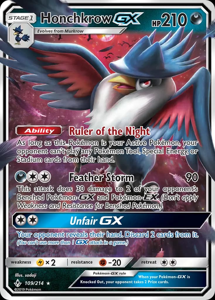 Honchkrow GX #109 — Unbroken Bonds