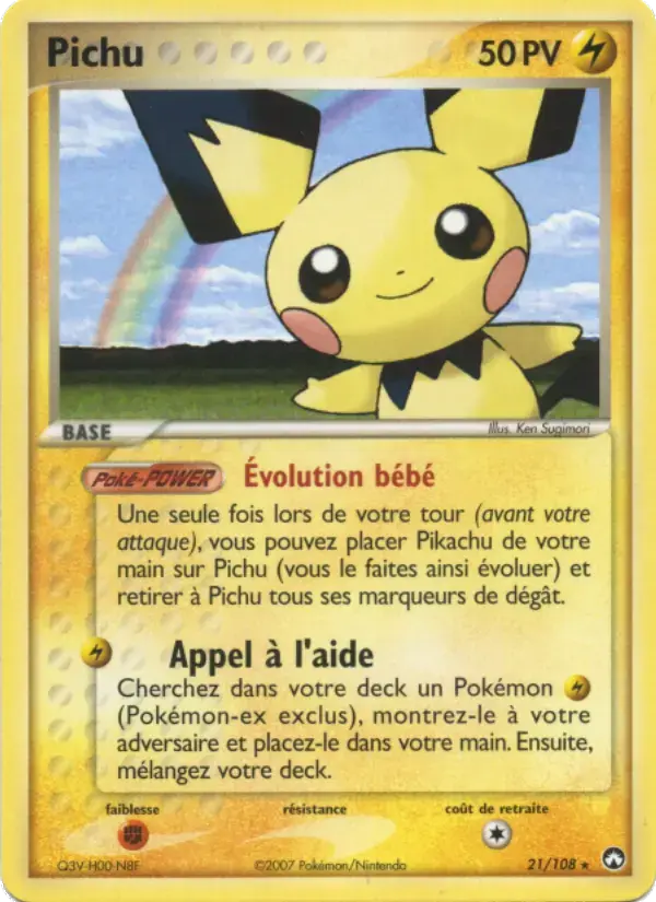 Carte Pokémon Pichu #21 — Gardiens du Pouvoir