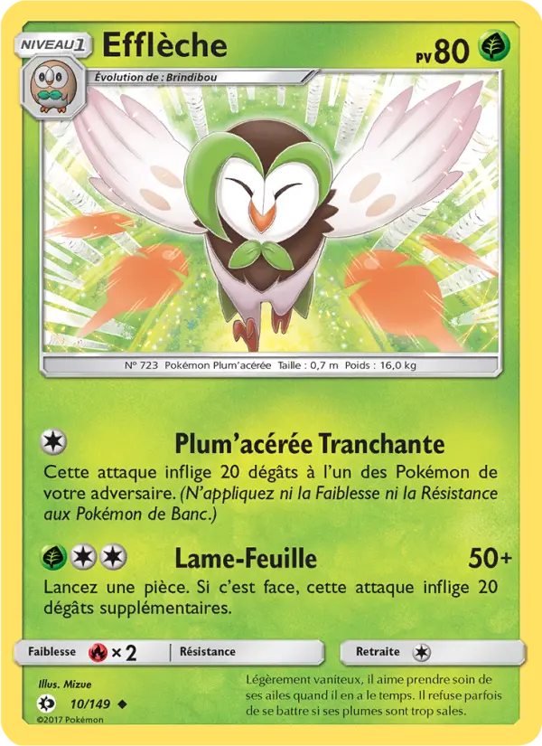 Carte Pokémon Efflèche #10 — Soleil et Lune
