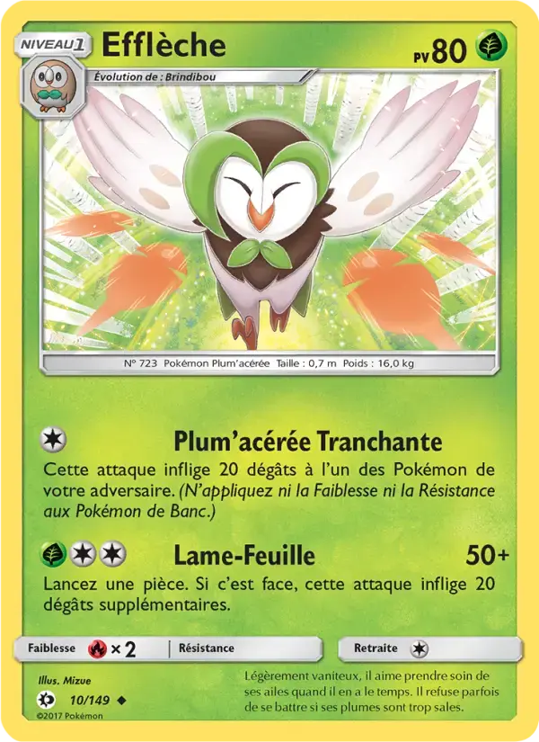 Carte Pokémon Efflèche #10 — Soleil et Lune