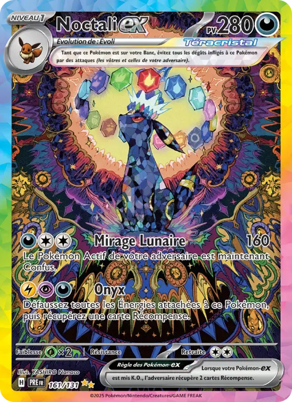 Carte Pokémon Noctali-ex #161 — Évolutions Prismatiques