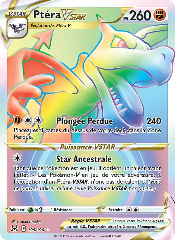 Carte Pokémon Ptéra VSTAR #199 — Origine Perdue