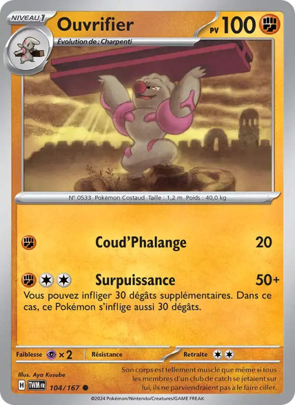 Carte Pokémon Ouvrifier #104 — Mascarade Crépusculaire