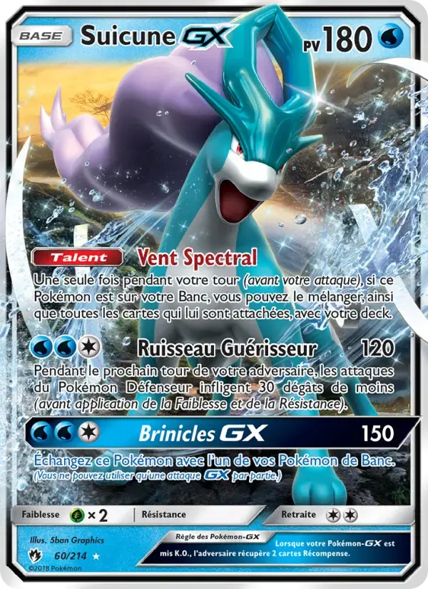Carte Pokémon Suicune GX #60 — Tonnerre Perdu