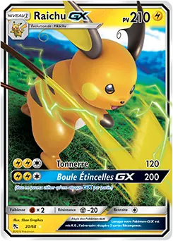 Carte Pokémon Raichu-GX #20 — Destinées Occultes