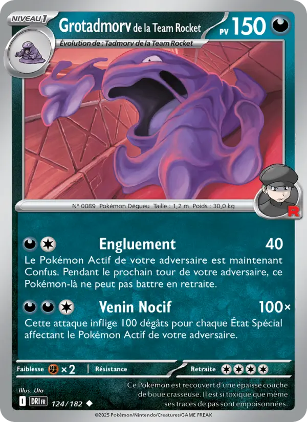 Carte Pokémon Grotadmorv de la Team Rocket #124 — Rivalités Destinées