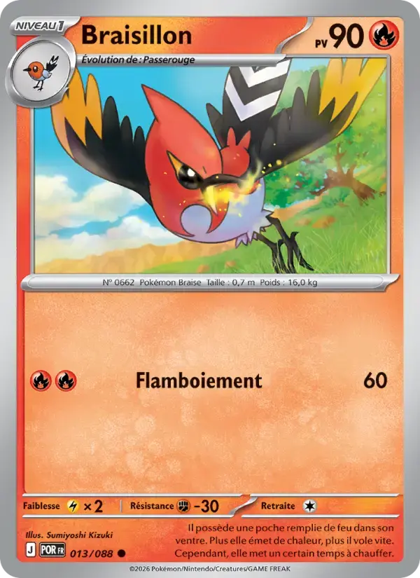 Carte Pokémon Braisillon #013 — Équilibre Parfait