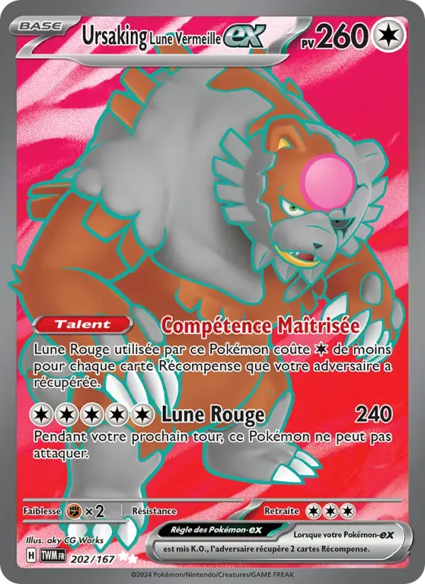 Carte Pokémon Ursaking Lune Vermeille-ex #202 — Mascarade Crépusculaire