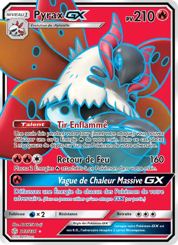 Carte Pokémon Pyrax GX #213 — Éclipse Cosmique