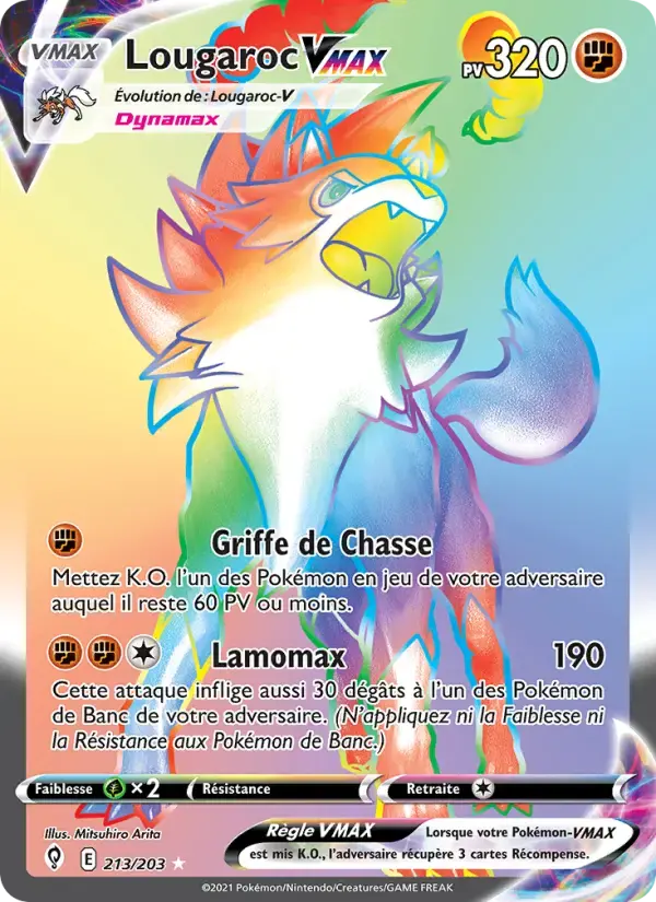 Carte Pokémon Lougaroc VMAX #213 — Évolution Céleste
