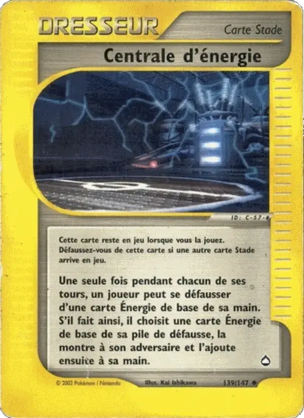 Carte Pokémon Centrale d'énergie #139 — Aquapolis