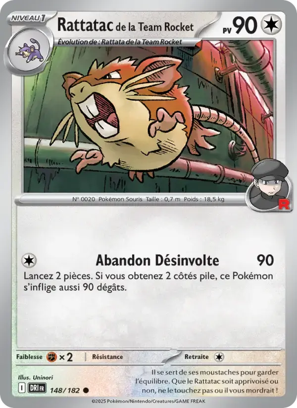 Carte Pokémon Rattatac de la Team Rocket #148 — Rivalités Destinées