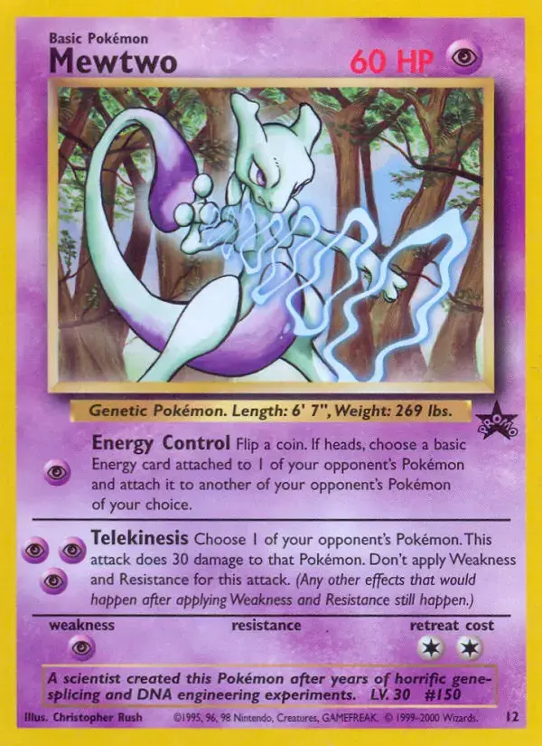 Carte Pokémon Mewtwo #12 — Promos Wizards