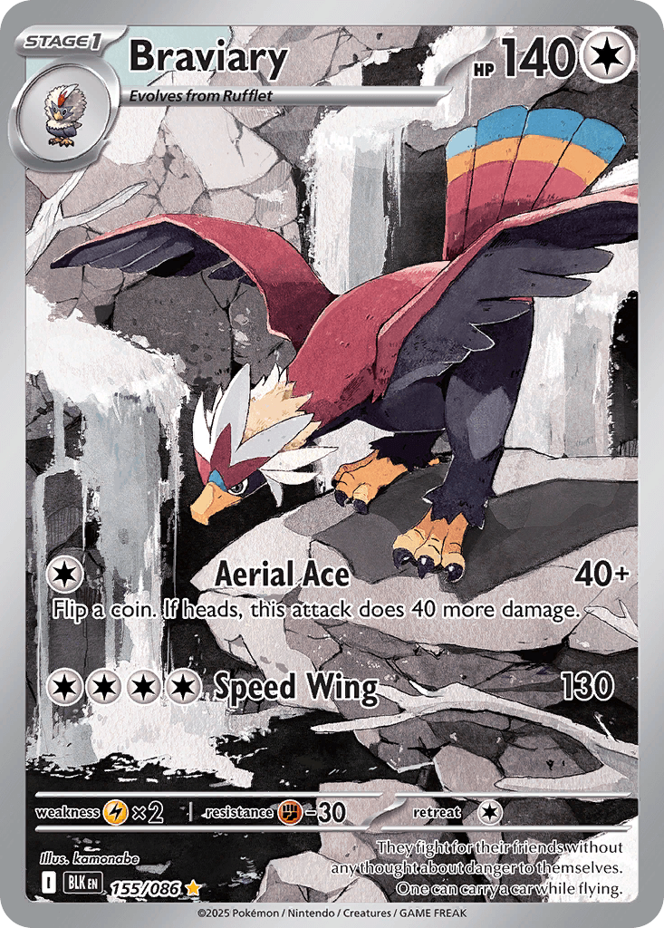 Carte Pokémon Gueriaigle #155 — Foudre Noire