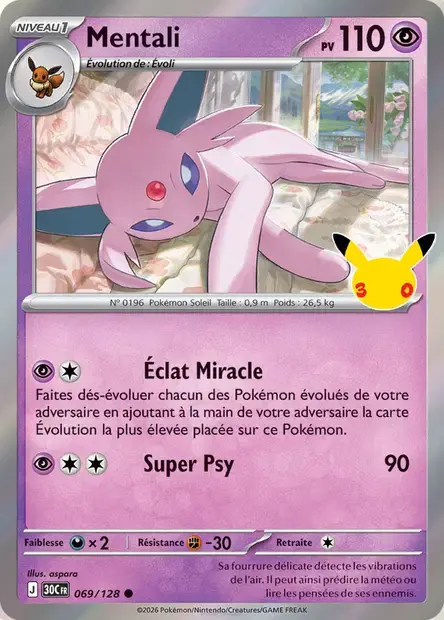 Carte Pokémon Mentali #069 — 30ᵉ Anniversaire